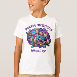 Neon Moeder & Zoon Kunst   Herinneringen Maken T-s T-shirt