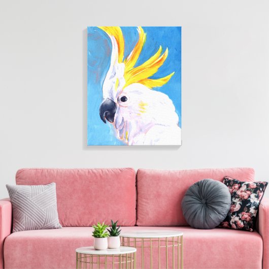 Neon Mohawk - Cockato Canvas Afdruk (Insitu (Woonkamer))