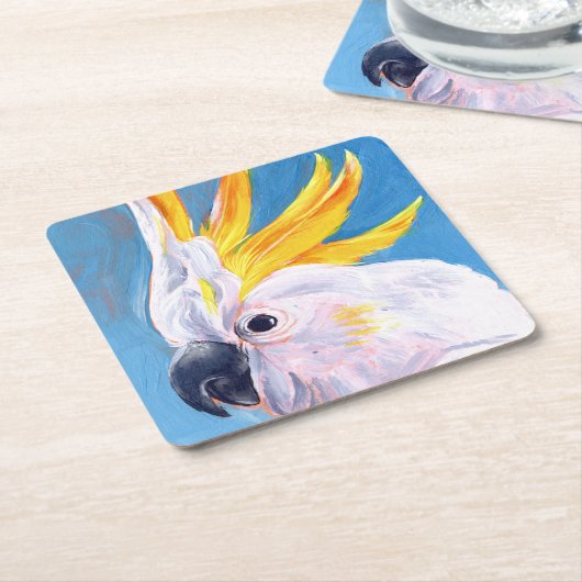 Neon Mohawk - Cockato Kartonnen Onderzetters (Schuin)