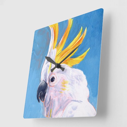 Neon Mohawk - Cockato Vierkante Klok (Hoek)