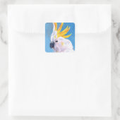 Neon Mohawk - Cockato Vierkante Sticker (Tas)