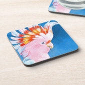 Neon Mohawk - Roze Cockato Bier Onderzetter (Linkerzijde)