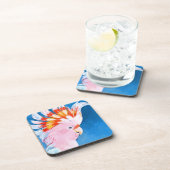 Neon Mohawk - Roze Cockato Bier Onderzetter (Rechterzijde)