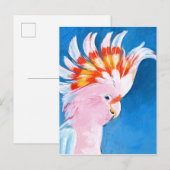 Neon Mohawk - Roze Cockato Briefkaart (Voorkant / Achterkant)