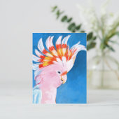 Neon Mohawk - Roze Cockato Briefkaart (Staand voorkant)