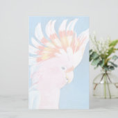 Neon Mohawk - Roze Cockato Briefpapier (Staand voorkant)