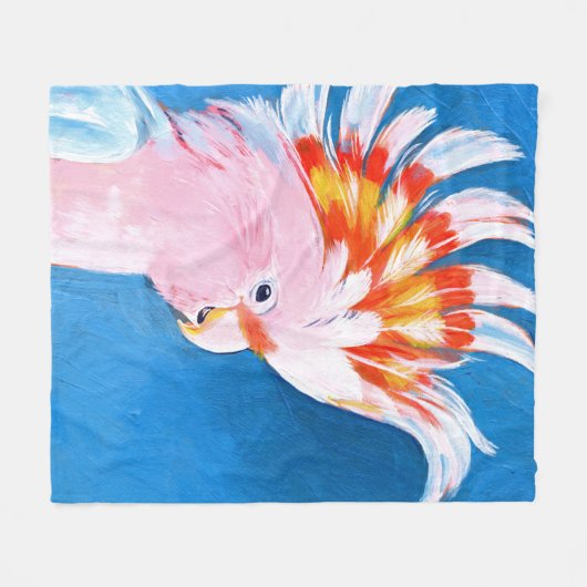 Neon Mohawk - Roze Cockato Fleece Deken (Voorkant (Horizontaal))