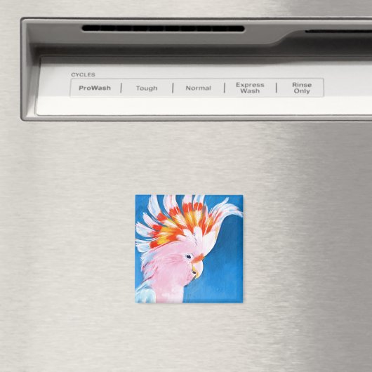 Neon Mohawk - Roze Cockato Magneet (Insitu (Vaatwasser))