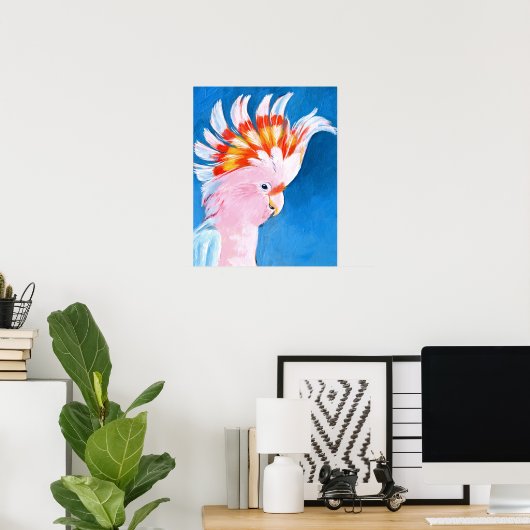 Neon Mohawk - Roze Cockato Poster (Thuiskantoor)
