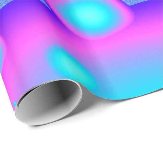 Neon Molecules Psychedelic Fractal Cadeaupapier (Rol Hoek)