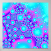 Neon Molecules Psychedelic Fractal Poster (Voorkant)