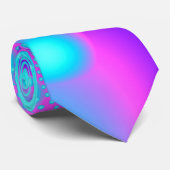 Neon Molecules Psychedelic Fractal Stropdas (Opgerold)