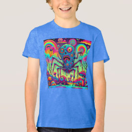 Neon Monster Madness Trippy Alien Tri-Blend Shirt