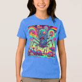 Neon Monster Madness Trippy Alien Tri-Blend Shirt (Voorkant)
