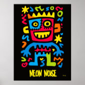 Neon Monster Poster – Pop Art Halloween Design (Voorkant)