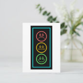 Neon Moody Stoplight Briefkaart (Staand voorkant)