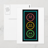 Neon Moody Stoplight Briefkaart (Voorkant / Achterkant)