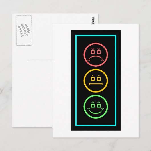 Neon Moody Stoplight Briefkaart (Voorkant / Achterkant)