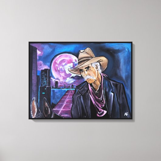 Neon Moon Painting by Alfred Fox Canvas Afdruk (Voorkant)