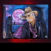 Neon Moon Painting by Alfred Fox Canvas Afdruk