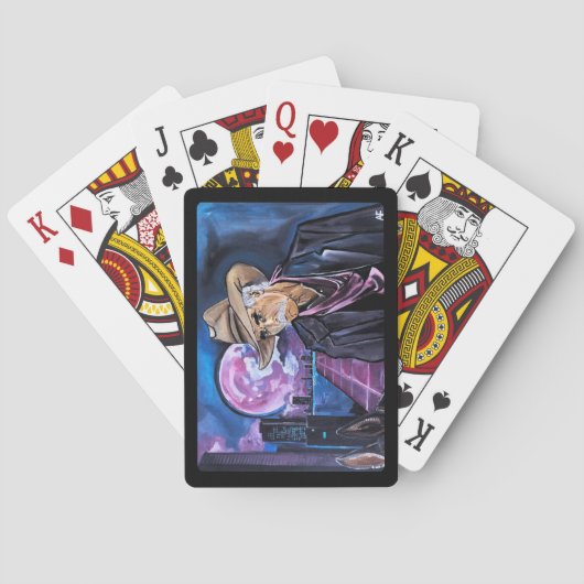 Neon Moon Painting by Alfred Fox Pokerkaarten (Achterkant)