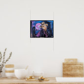Neon Moon Painting by Alfred Fox Poster (Keuken)