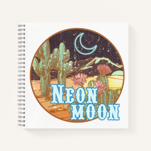 Neon Moon Retro Western Journal Notitieboek (Voorkant)