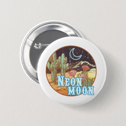 Neon Moon Retro Western Ronde Button 5,7 Cm (Voorkant /achterkant)