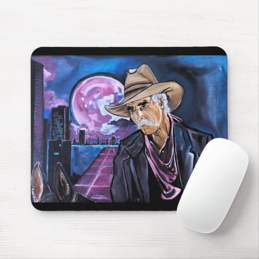 Neon Moon Schilderij van Alfred Fox Muismat (Met muis)