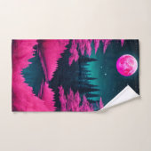 Neon Moonlit Forest Fantasy Art Bad Handdoek (Handdoek)