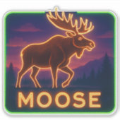 Neon Moose Sticker (Voorkant)