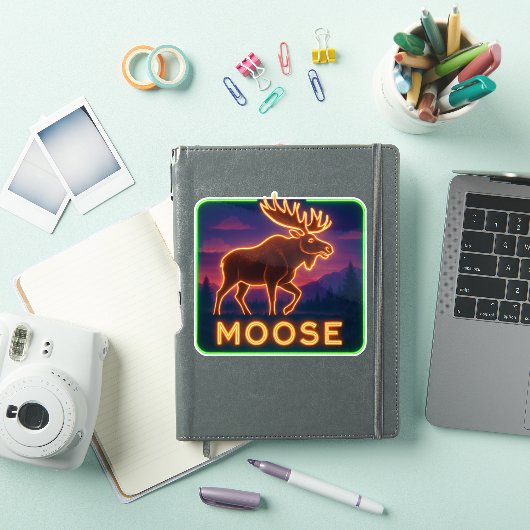 Neon Moose Sticker (iPad Cover)