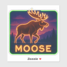Neon Moose Sticker