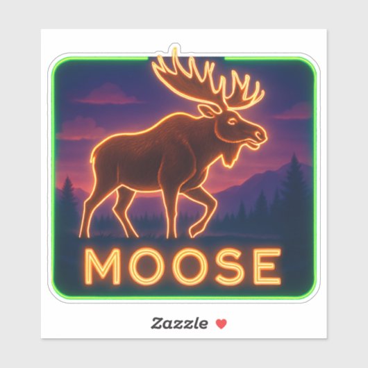 Neon Moose Sticker (Vel)