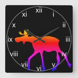 Neon Moose wandklok