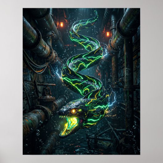 Neon Moray Paling Stroomleiding Print (Voorkant)