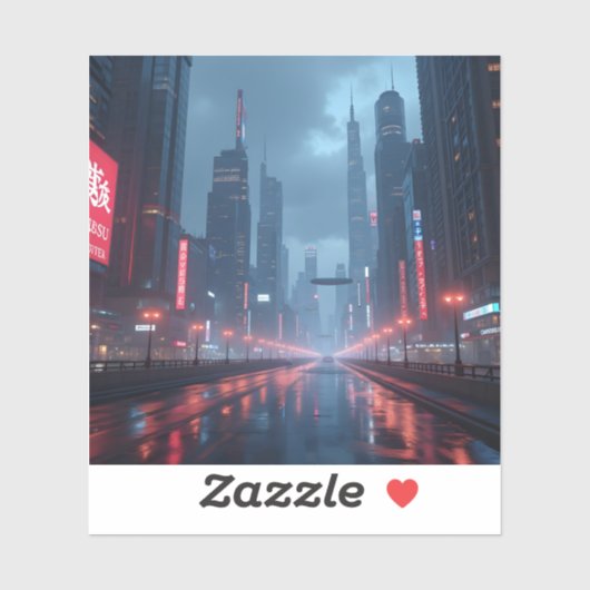 Neon Morgen - Vierkante Vinyl  Sticker (Vel)