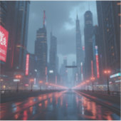 Neon Morgen - Vierkante Vinyl  Sticker (Voorkant)