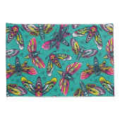 Neon Moth Pattern Kussensloop (Achterkant-Rechts)