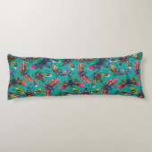 Neon Moth Pattern Lichaamskussen (Achterkant)