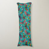 Neon Moth Pattern Lichaamskussen (Voorkant Verticaal)