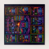 Neon Mother Road Stempel Collage Legpuzzel (Horizontaal)