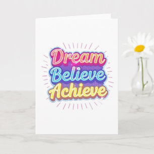 Neon motivatie citaat 'Droom geloof bereiken' Kaart