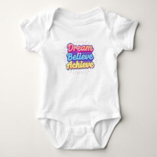 Neon motivatie citaat 'Droom geloof bereiken' Romper