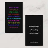 Neon Motivational Pass Along Card Contactkaartje (Voorkant / Achterkant)