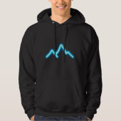 Neon Mountain Glow – Minimalist Luminous Line Art Hoodie (Voorkant)