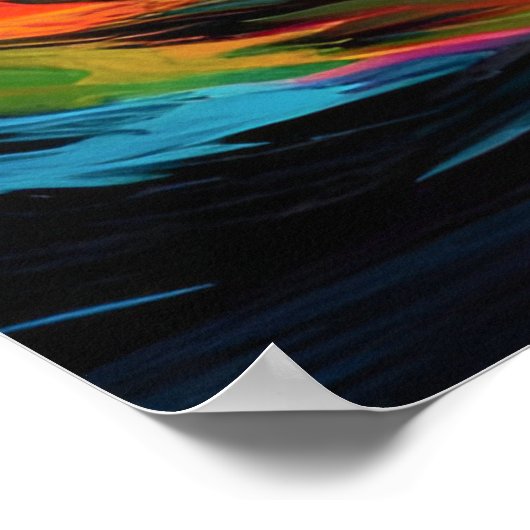 Neon Mountain Sunset Poster (Hoek)