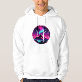 Neon Mountain Under Starry Sky beroemd gemaakt doo Hoodie