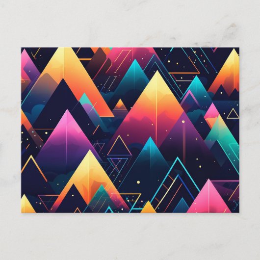 Neon Mountains Briefkaart (Voorkant)