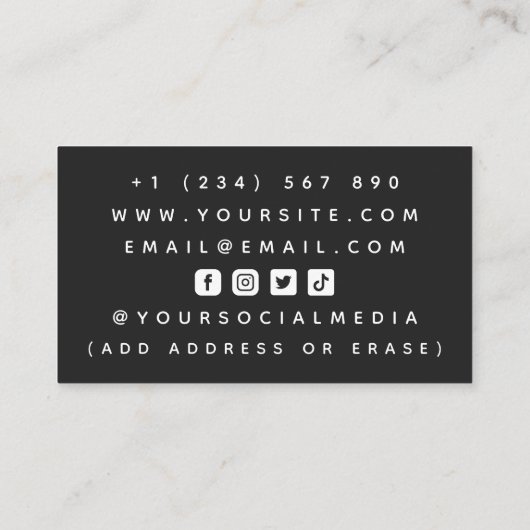 Neon Movie Slate Filmmaker Social Media Visitekaartje (Achterkant)